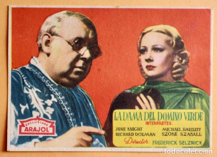  Foglietti di film di film antichi di cinema: LA DAMA DEL DOMINO VERDE - FREDERICK SELZNICK