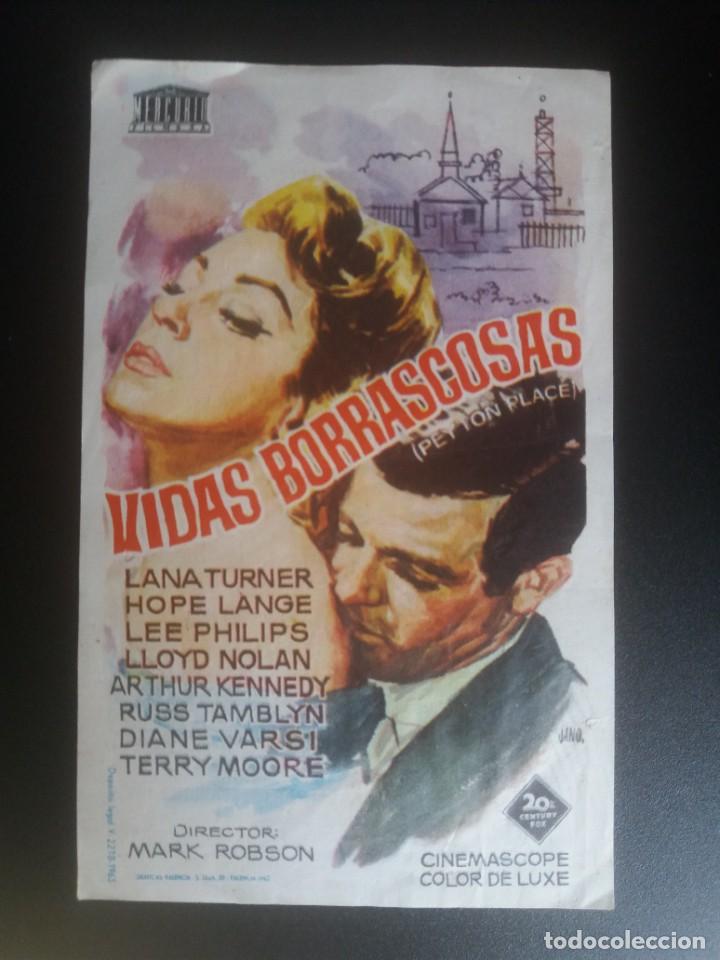  Foglietti di film di film antichi di cinema: Vidas borrascosas Con Publicidad Duque y Terraza Malaga