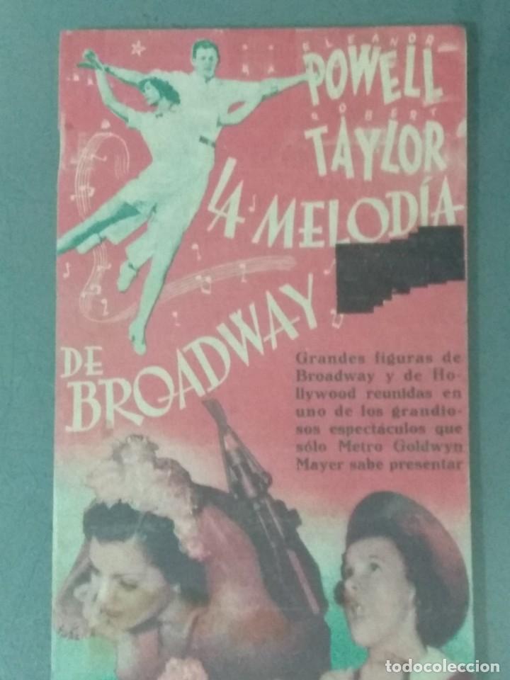 Cine: LA MELODIA DE BROADWAY - PROGRAMA DOBLE TROQUELADO. - Foto 1