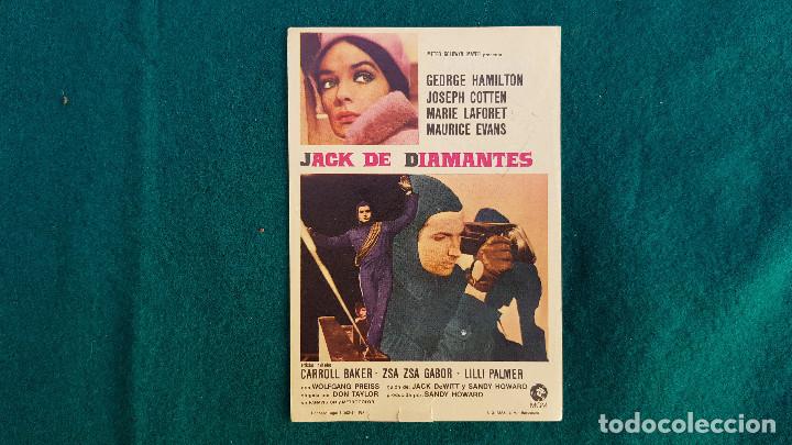 Cine: PROGRAMA DE MANO CINE JACK DE DIAMANTES - CON CINE AL DORSO - Foto 1