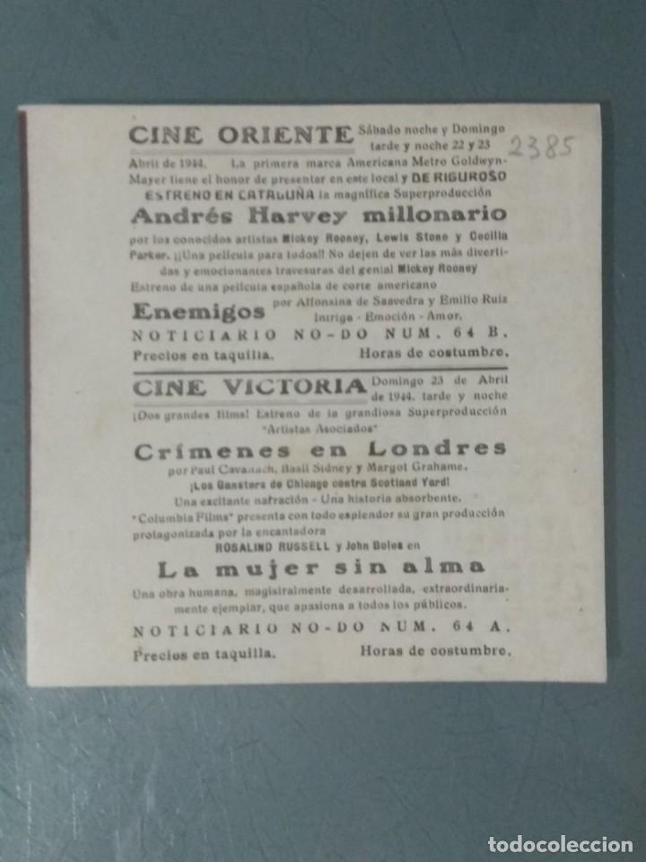 Cine: CRIMENES EN LONDRES - PROGRAMA DE CINE DOBLE. - Foto 3