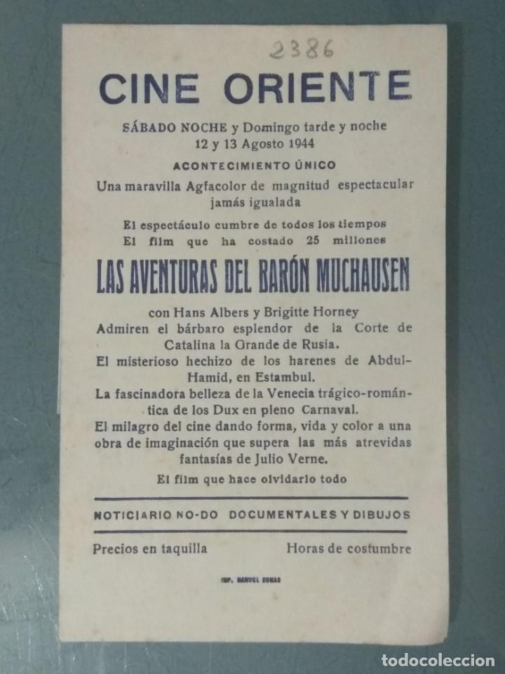 Cine: LAS AVENTURAS DEL BARON MUCHAUSEN - PROGRAMA DOBLE TROQUELADO. - Foto 5