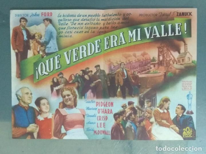 Cine: QUE VERDE ERA MI VALLE - PROGRAMA DE CINE DOBLE. - Foto 2