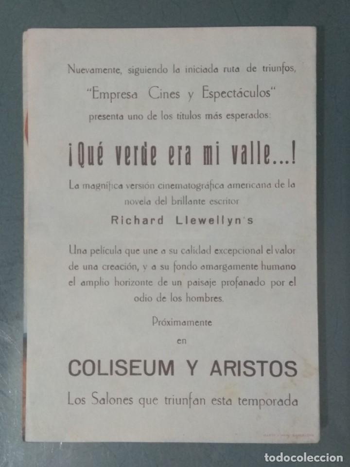 Cine: QUE VERDE ERA MI VALLE - PROGRAMA DE CINE DOBLE. - Foto 3