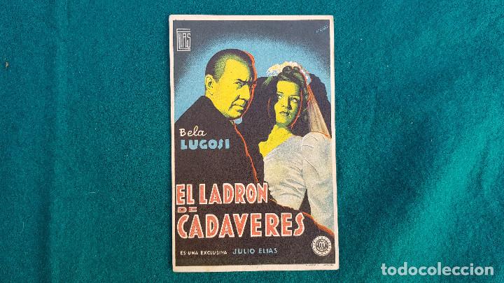 Cine: PROGRAMA DE MANO CINE EL LADRON DE CADAVERES (1945) CON CINE AL DORSO - Foto 1