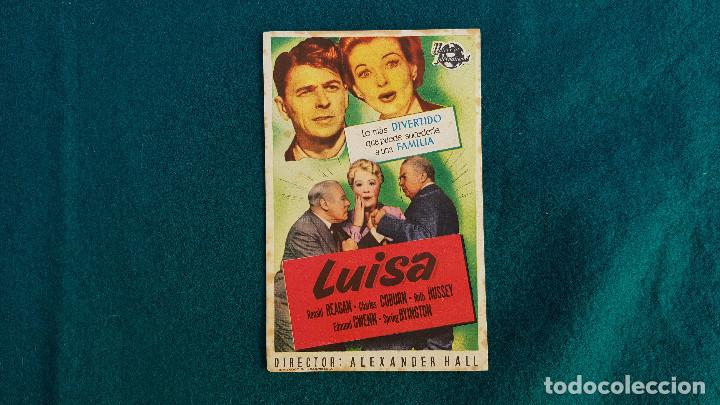 Cine: PROGRAMA DE MANO CINE LUISA CON RONALD REAGAN - CON CINE AL DORSO - Foto 1