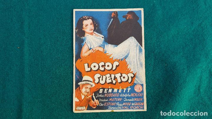 Cine: PROGRAMA DE MANO CINE LOCOS SUELTOS - CON CINE AL DORSO - Foto 1