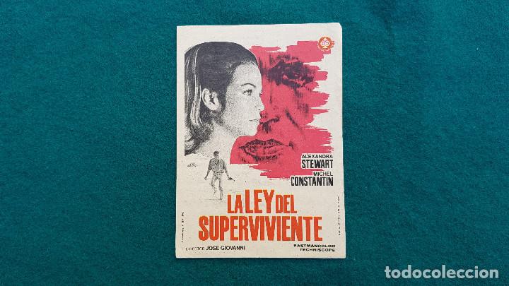 Cine: PROGRAMA DE MANO CINE LA LEY DEL SUPERVIVIENTE (1972) CON CINE AL DORSO - Foto 1