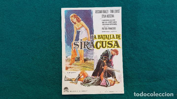 Cine: PROGRAMA DE MANO LA BATALLA DE SIRACUSA (1962) CON CINE AL DORSO - Foto 1