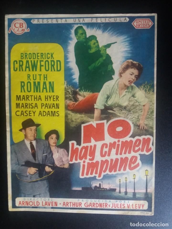  Foglietti di film di film antichi di cinema: No hay crimen impune Con Publicidad Cine Victoria Imp Gabel