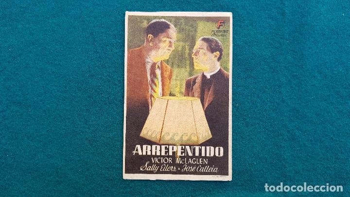Cine: PROGRAMA DE MANO CINE ARREPENTIDO - CON CINE AL DORSO - Foto 1