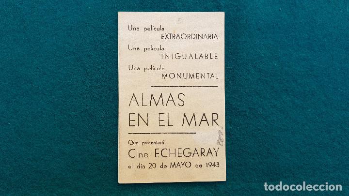 Cine: PROGRAMA DE MANO CINE ALMAS EN EL MAR (1953) CON CINE AL DORSO - Foto 2
