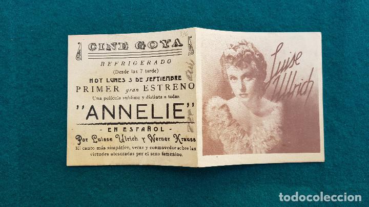 Cine: PROGRAMA DE MANO DOBLE CINE ANNELIE - CON CINE AL DORSO - Foto 1