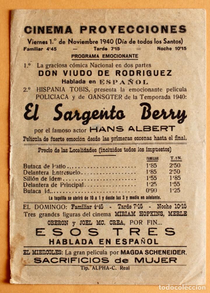 Cine: EL SARGENTO BERRY PROGRAMA DOBLE HISPANIA TOBIS HANS ALBERS - Foto 3