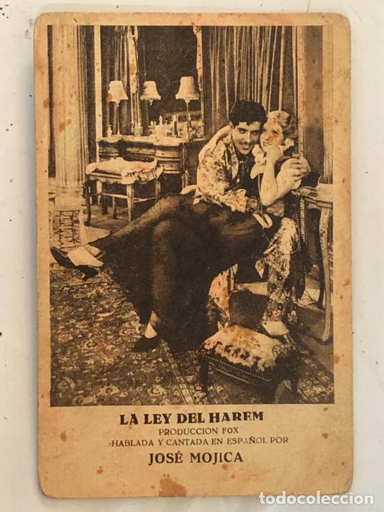  Flyers Publicitaires de films Anciens: LA LEY DEL HAREM - JOSE MOJICA - CARTON, A&Ntilde;OS 20/30 - TARJETA POSTAL