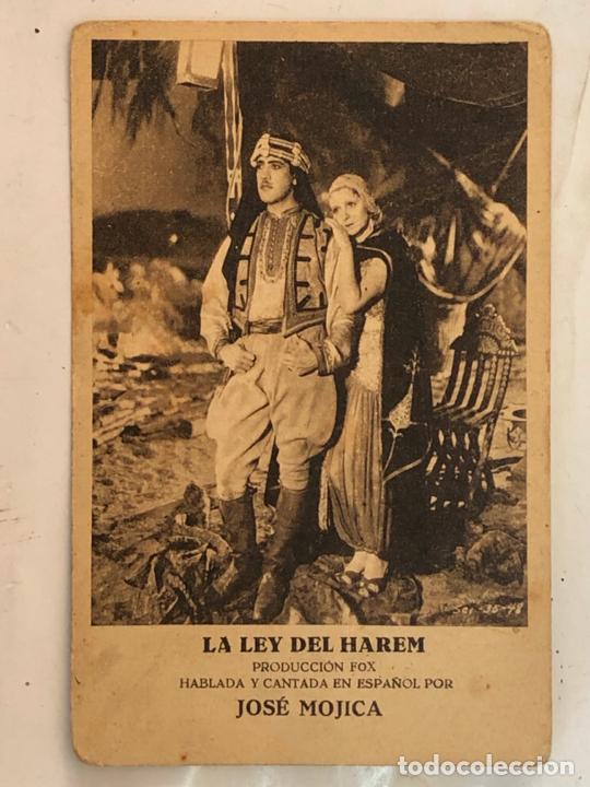  Flyers Publicitaires de films Anciens: LA LEY DEL HAREM - JOSE MOJICA - CARTON, A&Ntilde;OS 20/30 - TARJETA POSTAL