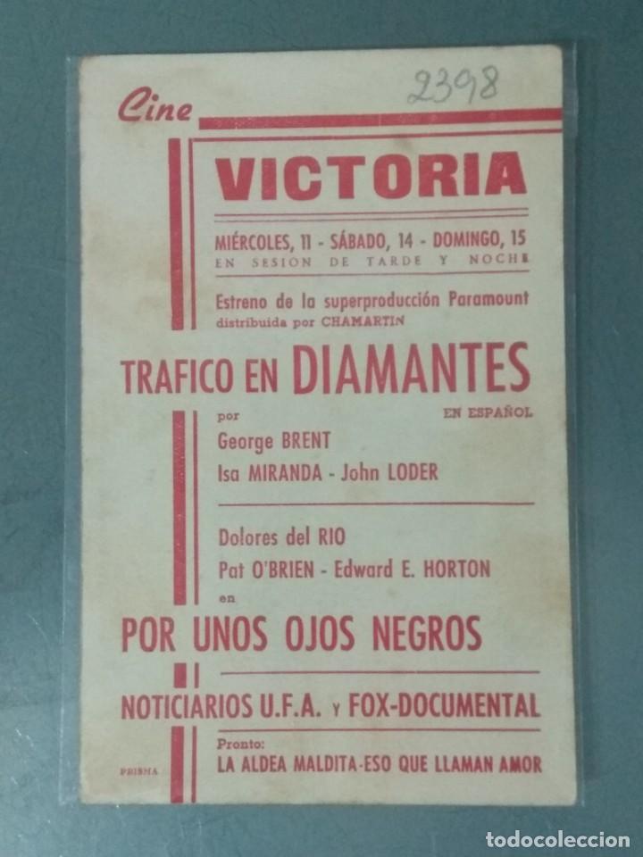 Cine: TRAFICO EN DIAMANTES - PROGRAMA TARJETA - Foto 2