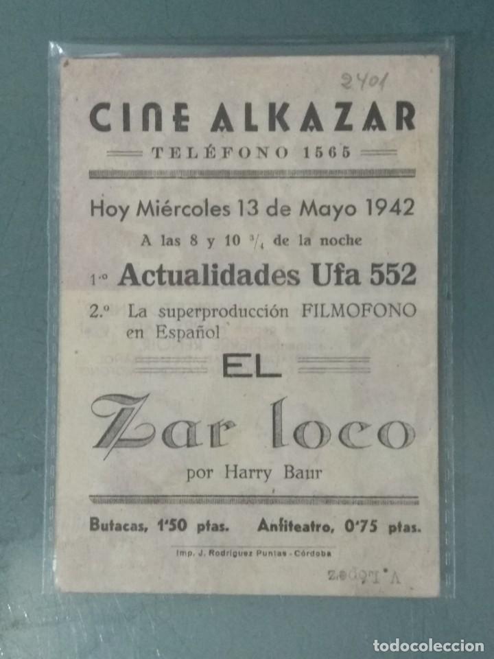 Cine: EL ZAR LOCO - PROGRAMA DE CINE DOBLE. - Foto 2