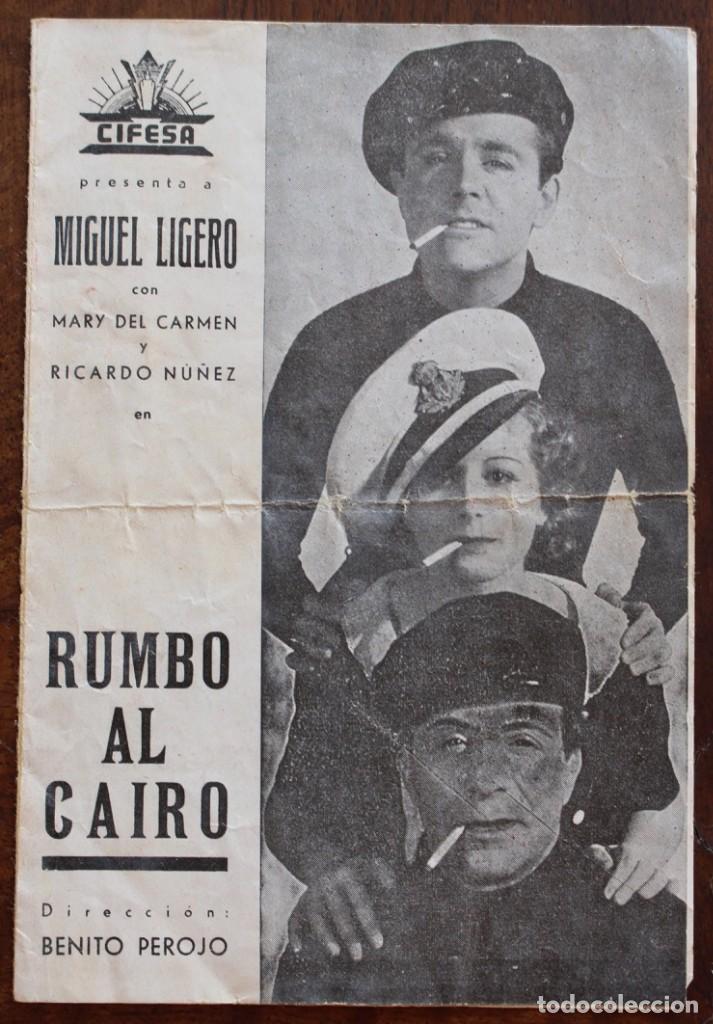 Cine: RUMBO AL CAIRO - PROGRAMA DE MANO DOBLE - A&Ntilde;O 1940 - Foto 1