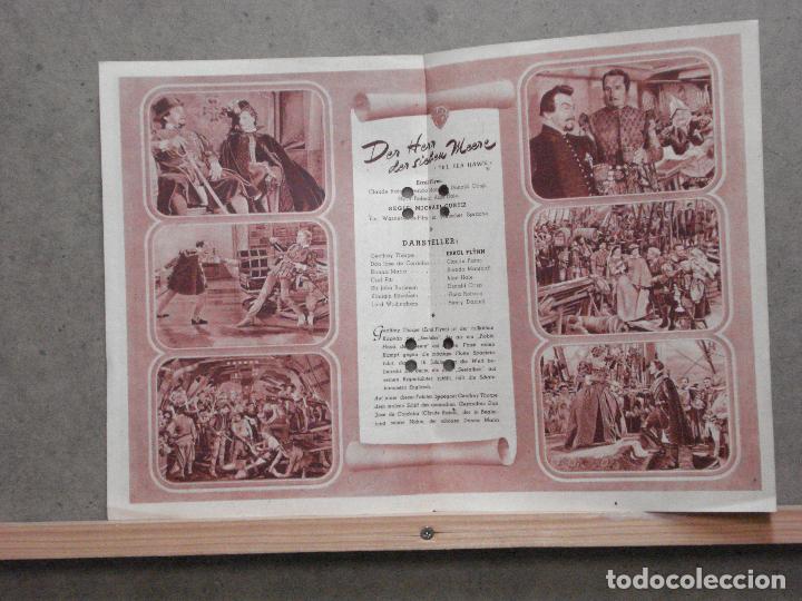 Cine: PTCC 059 8995 EL HALCON DEL MAR ERROL FLYNN PROGRAMA GUIA ORIGINAL ALEMAN - Foto 2