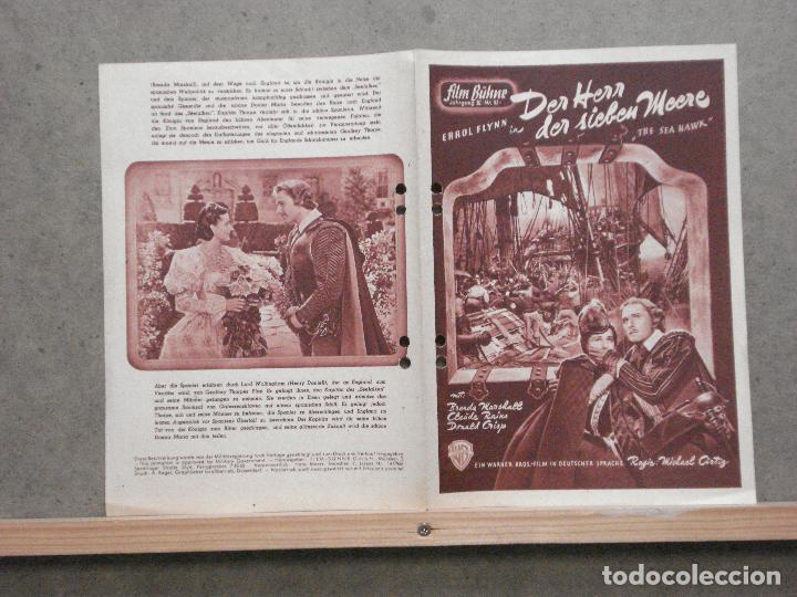 Cine: PTCC 059 8995 EL HALCON DEL MAR ERROL FLYNN PROGRAMA GUIA ORIGINAL ALEMAN - Foto 1