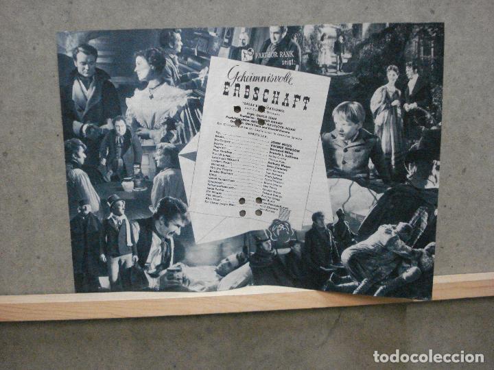 Cine: PTCC 059 9026 CADENAS ROTAS JOHN MILLS DAVID LEAN DICKENS GDES ESPERANZAS PROGRAMA GUIA ORIG ALEMAN - Foto 2