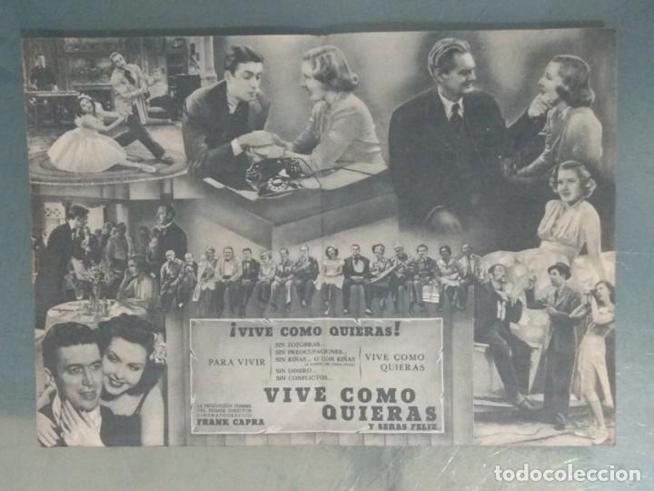 Cine: VIVE COMO QUIERAS - PROGRAMA DE CINE DOBLE. - Foto 2