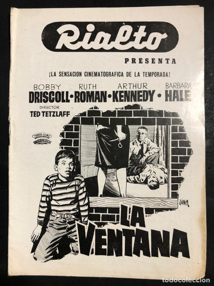Cine: Programa Rialto valencia la ventana bobby driscoll ruth roman marilyn monroe