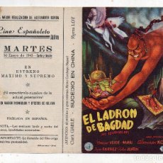 Cine: EL LADRÓN DE BAGDAD. CONRAD VEIDT-SABU, JUNE DUPREZ, JOHN JUSTIN. AÑO 1945.. Lote 219380345