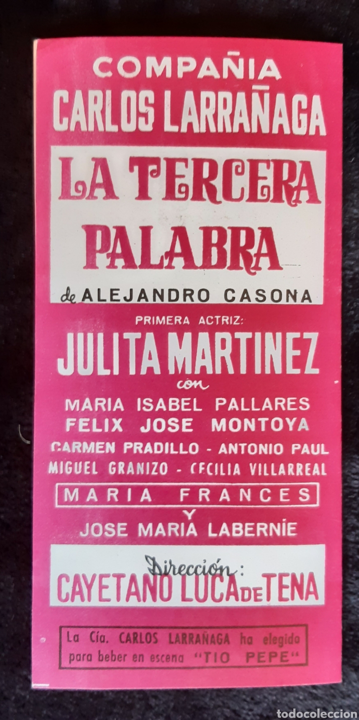 Cine: Programa del Teatro Comico con CARLOS LARRA&Ntilde;AGA. A&ntilde;o 1966. - Foto 3
