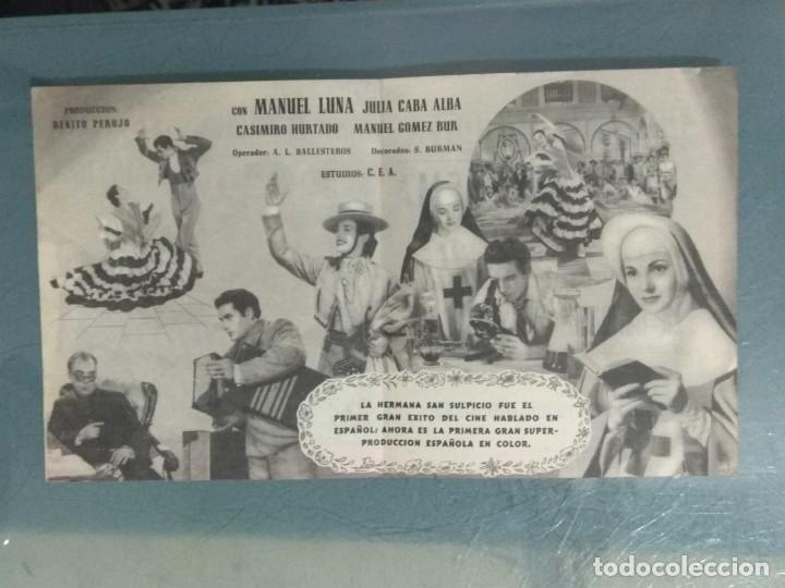 Cine: LA HERMANA SAN SULPICIO - PROGRAMA DE CINE DOBLE. - Foto 2