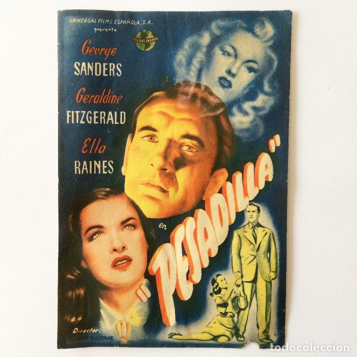 Cine: PROGRAMA CINE - PESADILLA - GEORGE SANDERS - 1945 - Foto 1