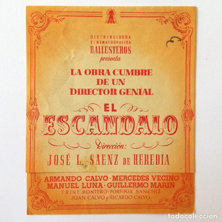 Cine: PROGRAMA CINE - EL ESC&Aacute;NDALO - SAENZ DE HEREDIA - 1943 - Foto 1