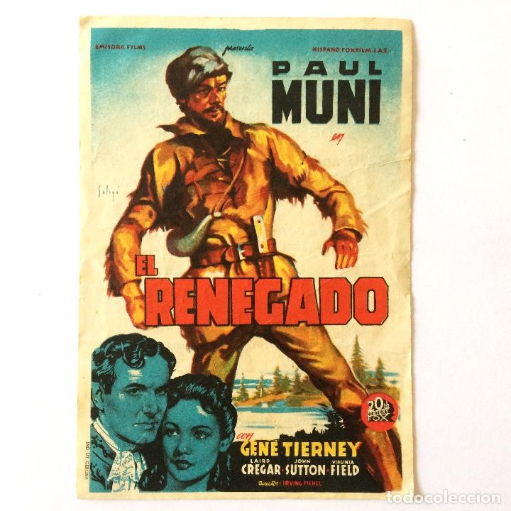 Cine: PROGRAMA CINE - EL RENEGADO - PAUL MUNI - 1941 - Foto 1