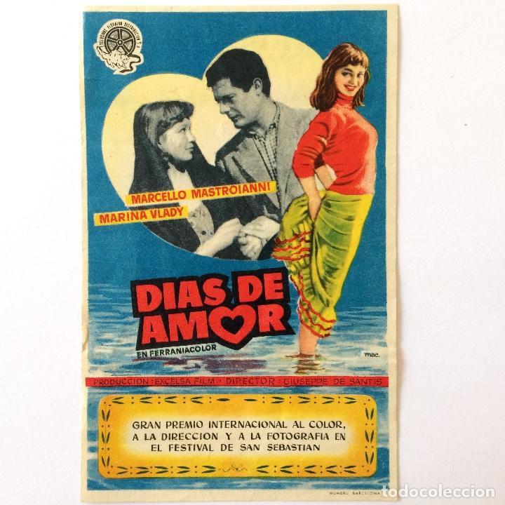Cine: PROGRAMA CINE - DIAS DE AMOR - MARCELO MASTROIANI - 1954 - Foto 1