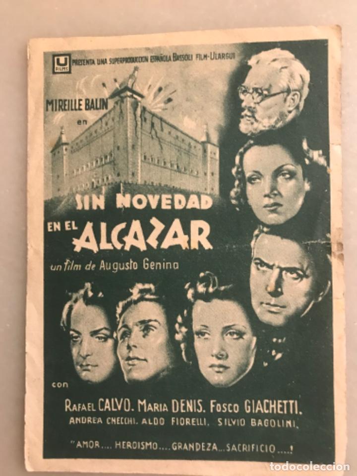 Cine: Folleto programa de cine Sin novedad en el Alcazar - Foto 1