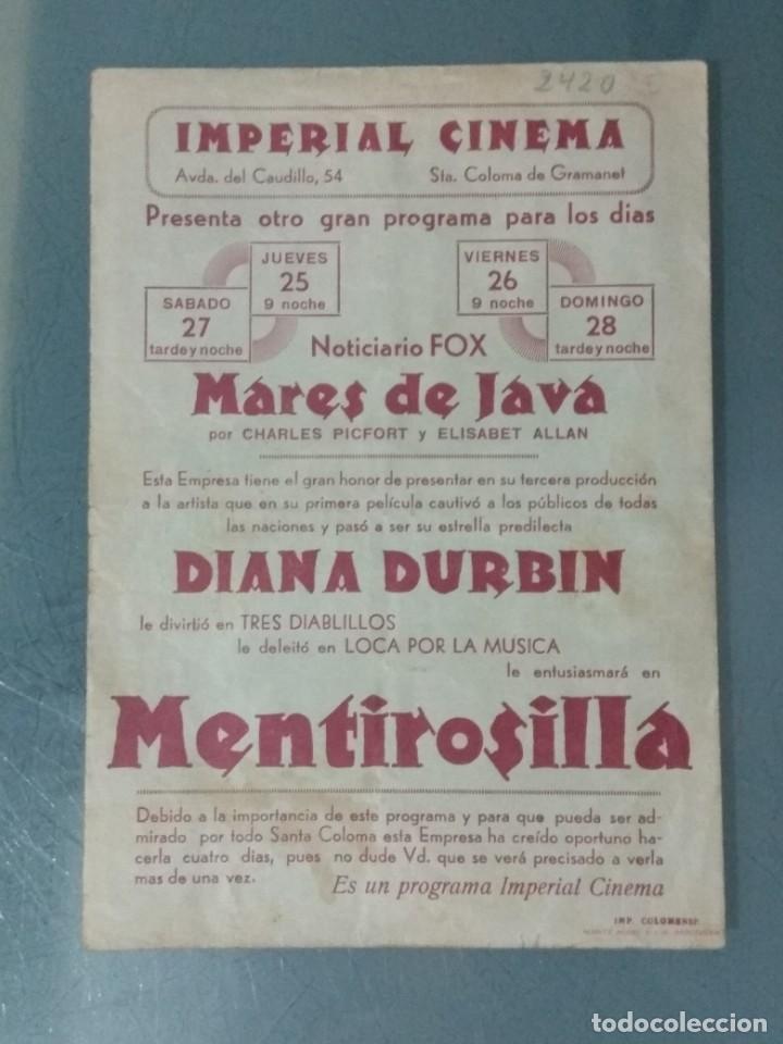 Cine: MENTIROSILLA - PROGRAMA DE CINE DOBLE. - Foto 2
