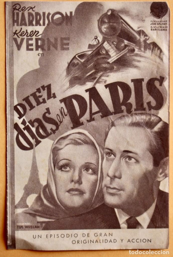Cine: DIEZ DIAS EN PARIS REX HARRISON PROGRAMA CINE DOBLE 1942 . - Foto 1