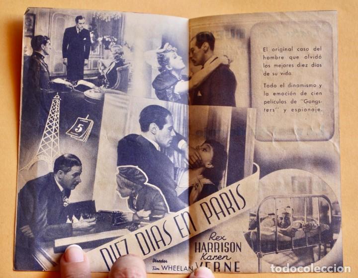 Cine: DIEZ DIAS EN PARIS REX HARRISON PROGRAMA CINE DOBLE 1942 . - Foto 2