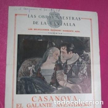 Cine: CASANOVA EL GALANTE AVENTURERO IVAN MOSJOUKINE PROGRAMA DE CINE 1928 C3 - Foto 2