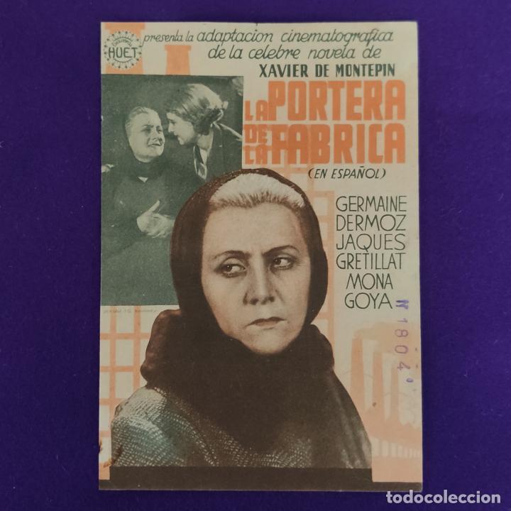 Cine: PROGRAMA DE CINE ORIGINAL. LA PORTERA DE LA FABRICA. XAVIER DE MONTEPIN. SIMPLE. - Foto 1