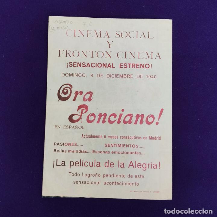 Cine: PROGRAMA DE CINE ORIGINAL. LOGRO&Ntilde;O (LA RIOJA). ORA PONCIANO. DOBLE. - Foto 3