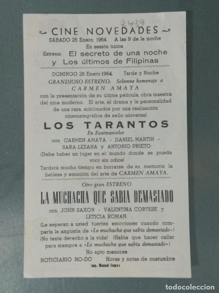 Cine: LOS TARANTOS - PROGRAMA DE CINE SENCILLO - Foto 2