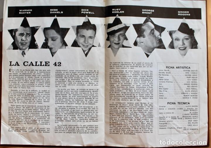 Cine: LA CALLE 42 PROGRAMA DOBLE LOCAL DICK POWELL GINGER ROGERS WARNER BAXTER RUBY KEELER BEBE DANIELS - Foto 1