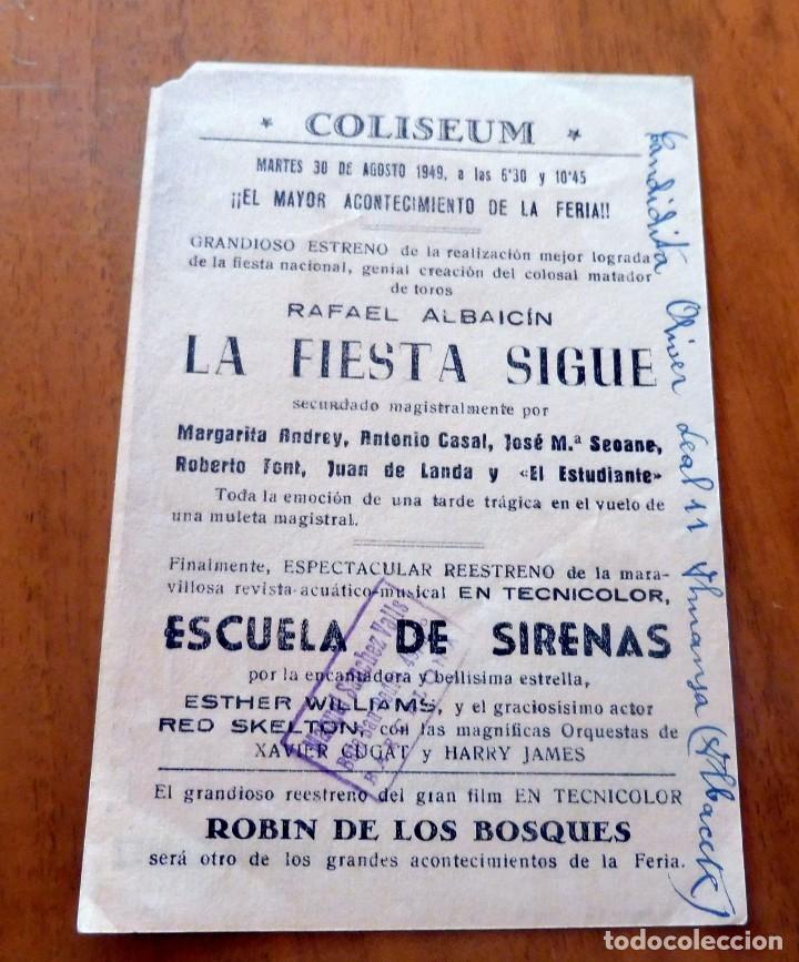 Cine: PROGRAMA DE CINE - LA FIESTA SIGUE - COLISEUM - Foto 2