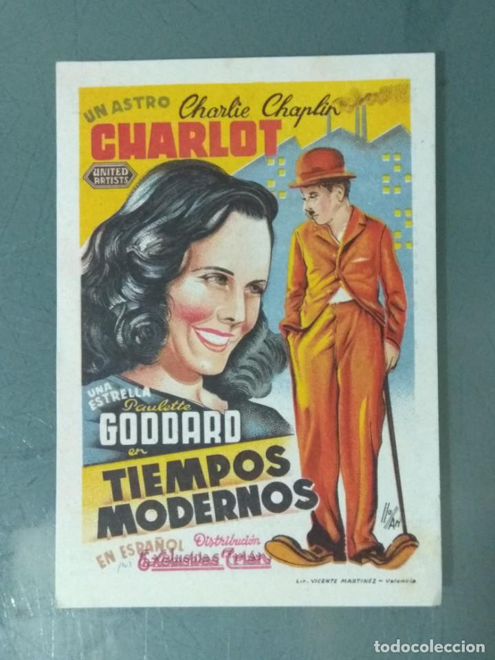 Cine: TIEMPOS MODERNOS - PROGRAMA DE CINE SENCILLO ORIGINAL. - Foto 1