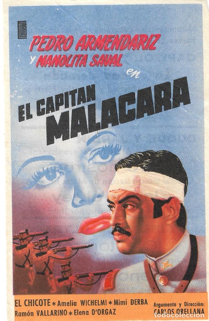 Cine: PN - PROGRAMA DE CINE - EL CAPIT&Aacute;N MALACARA - PEDRO ARMENDARIZ - CINE CAPITOL (M&aacute;laga) - 1945. - Foto 1