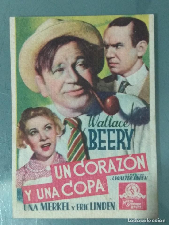 Cine: UN CORAZON Y UNA COPA - PROGRAMA DE CINE SENCILLO DE CARTON. - Foto 1