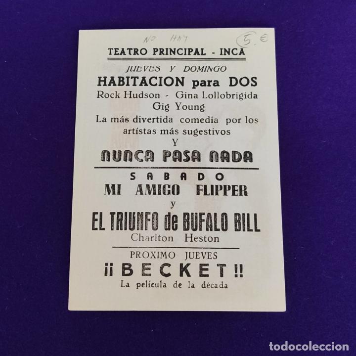 Cine: PROGRAMA DE CINE ORIGINAL. INCA (BALEARES). NUNCA PASA NADA. SIMPLE. - Foto 2