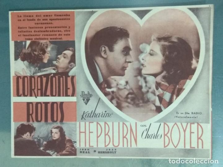 Cine: CORAZONES ROTOS - PROGRAMA DE CINE DOBLE TROQUELADO. - Foto 2